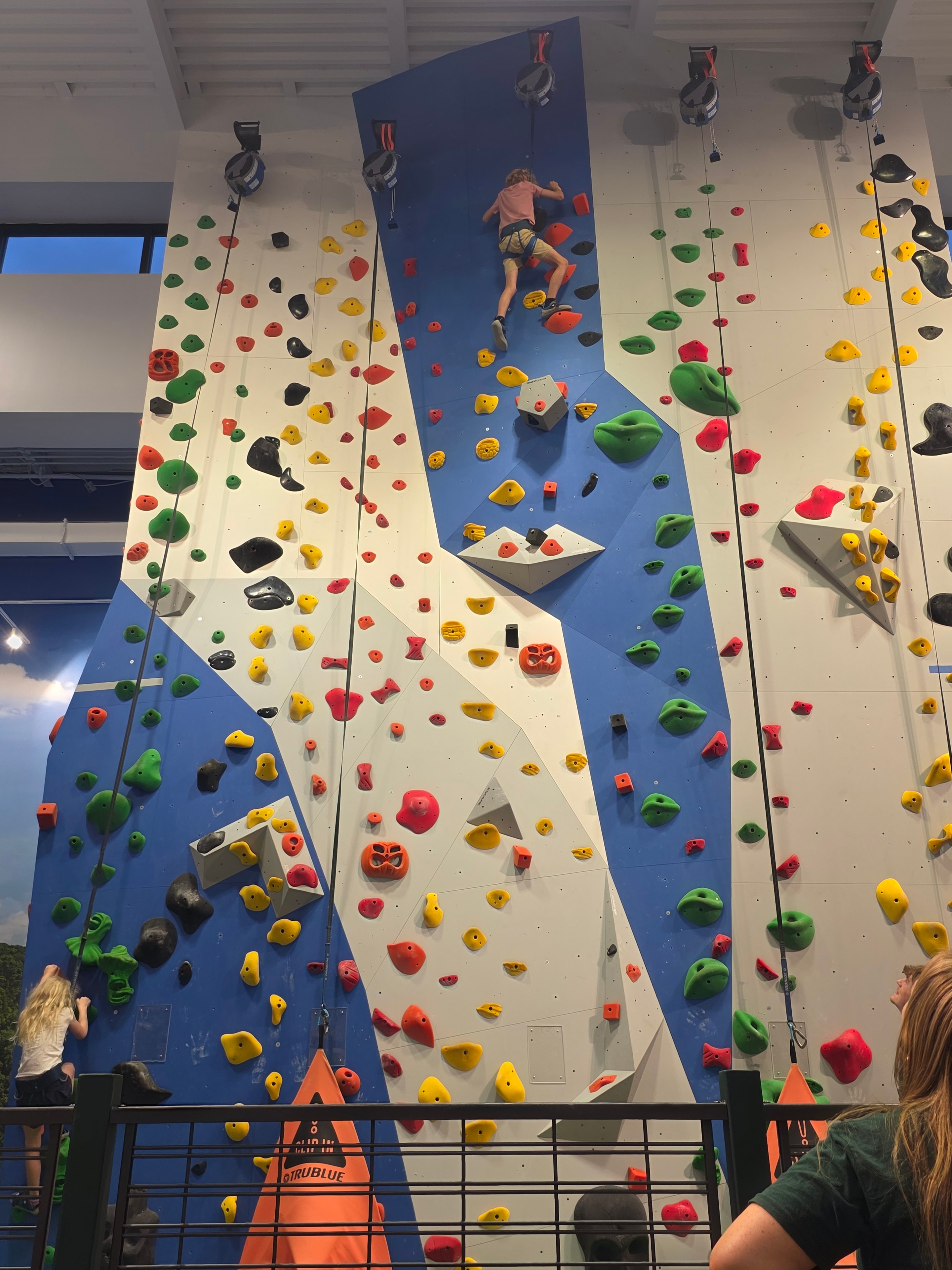 Eli rock climbing